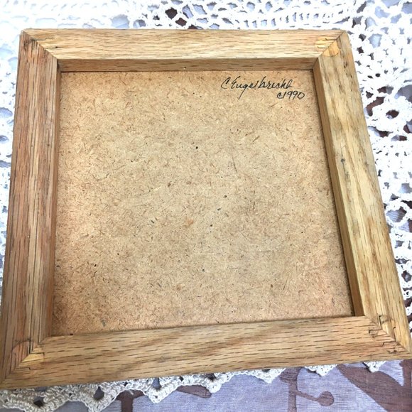 Trivet C Engelbrecht Alaskan Sand Carved Floral Art Tile Vtg ‘90 - Picture 7 of 7